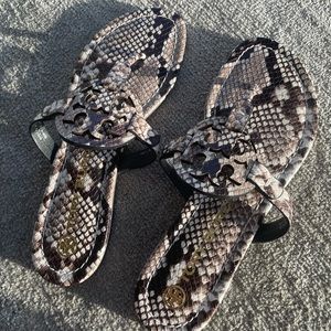 Tory Burch Snake Skin Leather Sandal